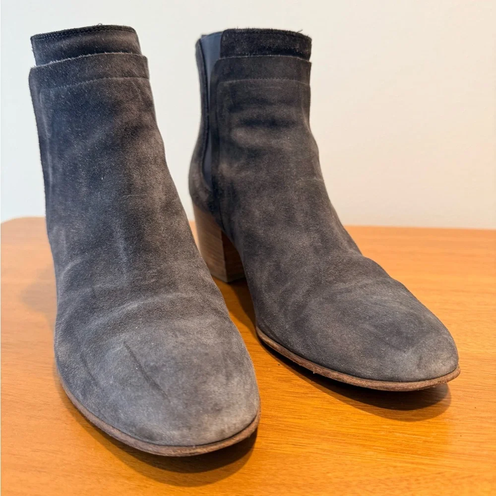 Vince Grey Suede Ankle Boots